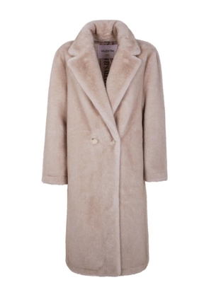 VALENTINI 1972 double-breasted faux-fur coat - Neutrals