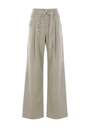 Ermanno Scervino sequin-embellished belted trousers - Green