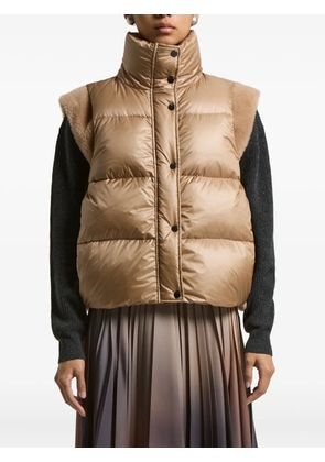 Peserico quilted shearling-trimmed gilet - Brown