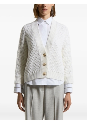 Peserico button-fastening wool cardigan - White
