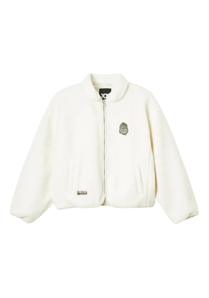 FINGERCROXX embroidered fleece jacket - White