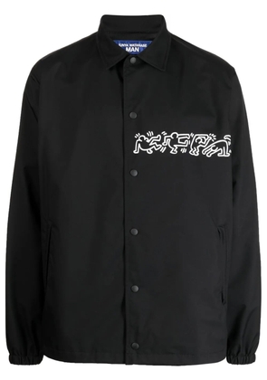 Junya Watanabe MAN printed sleeves shirt jacket - Black