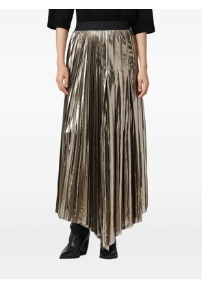 AllSaints Jax pleated midi skirt - Gold