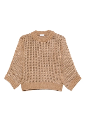 Peserico open-knit crew-neck sweater - Neutrals