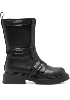 TWINSET buckle strap boot - Black
