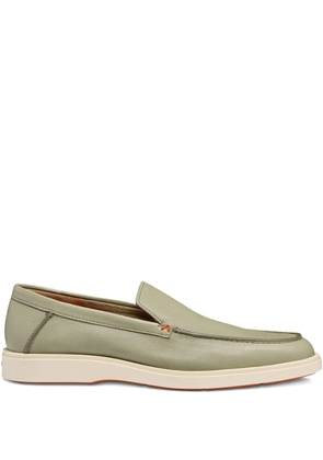 Santoni tumbled leather Loafers - Green