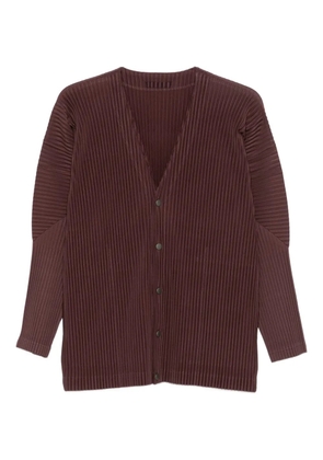 Homme Plissé Issey Miyake pleated button cardigan - Brown