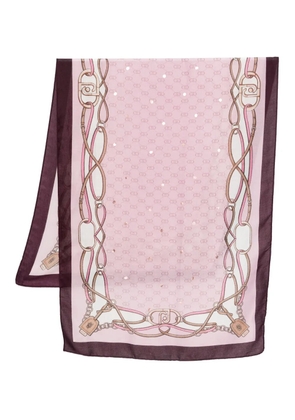 LIU JO chain-print scarf - Pink