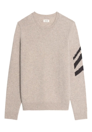 Zadig&Voltaire chevron-pattern cashmere sweater - Neutrals