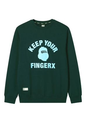 FINGERCROXX graphic-print crew neck sweatshirt - Green