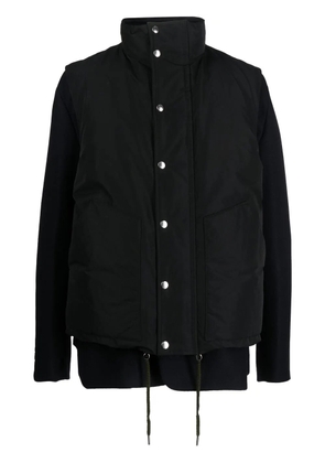 sacai double-layer gilet wool jacket - Black
