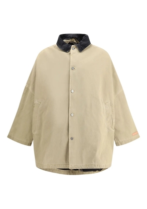 PDF corduroy-collar jacket - Neutrals