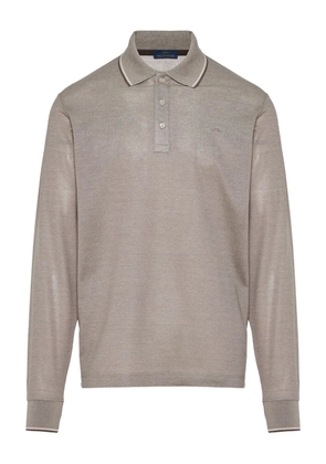 Paul & Shark long-sleeve tipped polo shirt - Neutrals
