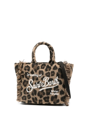 MC2 Saint Barth leopard-print logo-print tote bag - Brown
