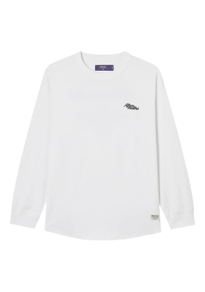 aftermaths logo-embroidered long-sleeve T-shirt - White