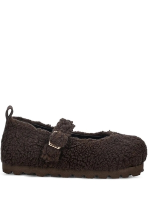 Inuikii Molly Curly buckle strap ballet flats - Brown