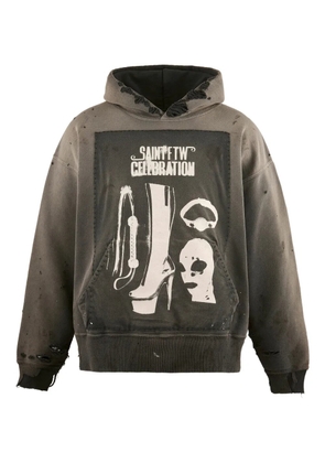 SAINT MXXXXXX graphic hoodie - Black