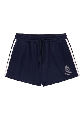 Sporty & Rich logo-embroidery side-stripe shorts - Blue