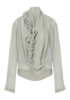 Alberta Ferretti frilled-detail blouse - Grey