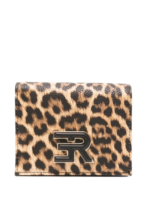 ERMANNO FIRENZE Virginia leopard print logo wallet - Brown