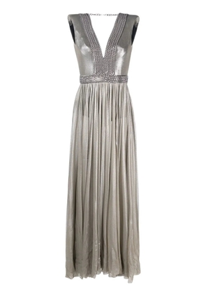 JEAN-LOUIS SABAJI pleated tulle maxi dress - Grey