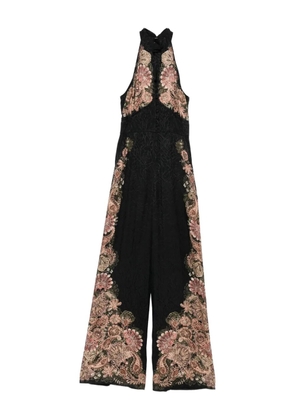 TWINSET jacquard-print long jumpsuit - Black