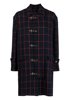Rokh check-print coat - Blue