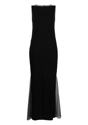 Helmut Lang sheer-panelled flared dress - Black
