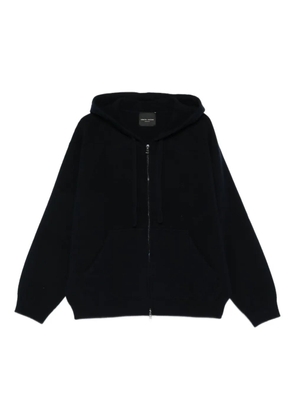 Roberto Collina zip-up merino hoodie - Blue