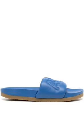 AMBUSH logo-quilted leather slides - Blue