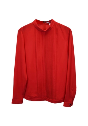 BOSS pleated mock-neck top - Red