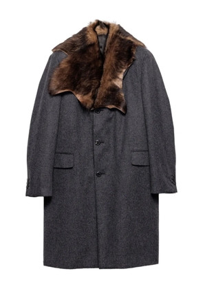 Prada sheepskin-collar wool coat - Grey