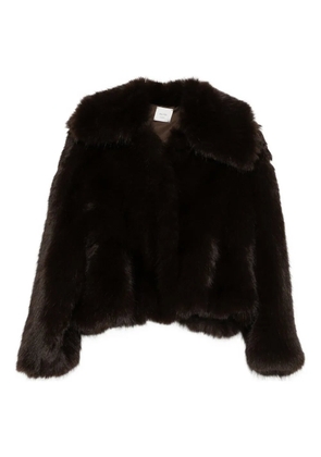 Alysi wide-lapel coat - Brown