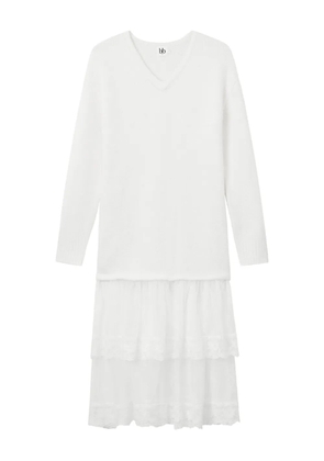 b+ab V-neck midi dress - White