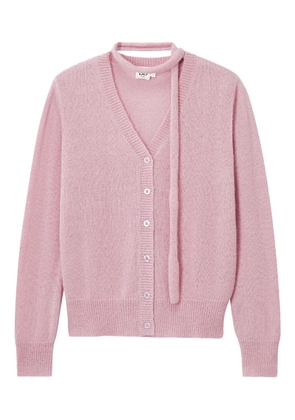 b+ab tie-neck V-neck cardigan - Pink