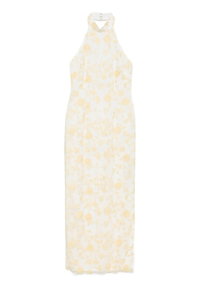 ROTATE BIRGER CHRISTENSEN floral-beaded maxi dress - White