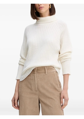 SIMONA CORSELLINI turtleneck ribbed sweater - White