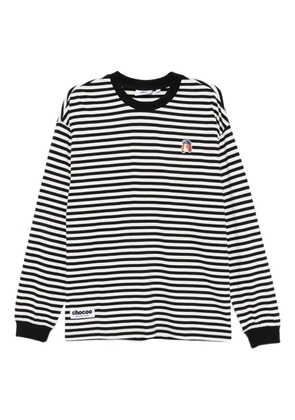 CHOCOOLATE dog-embroidered striped T-shirt - Black