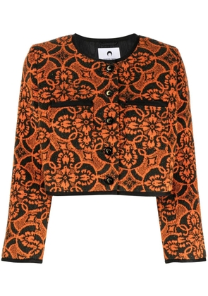 Marine Serre Oriental Towels cropped jacket - Orange