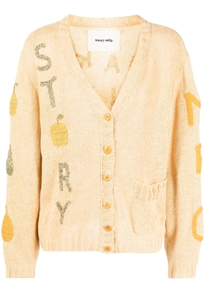 STORY mfg. Twinsun appliqué-detailing cardigan - Yellow