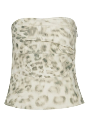 ROTATE BIRGER CHRISTENSEN printed denim top - Neutrals