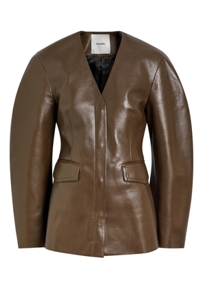 Nanushka Erina V-neck jacket - Brown