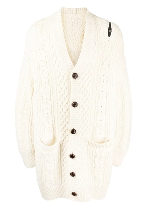 Takahiromiyashita The Soloist zip-detail Aran-knit cardigan - White
