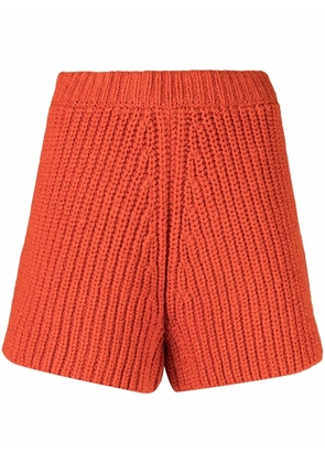 Alanui chunky-knit shorts - Orange