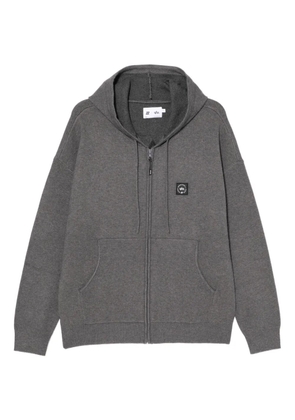 izzue logo-patched hoodie - Brown