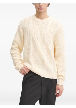 DICKIES cable-knit crew-neck sweater - White