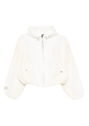 izzue logo-embroidered jacket - Neutrals