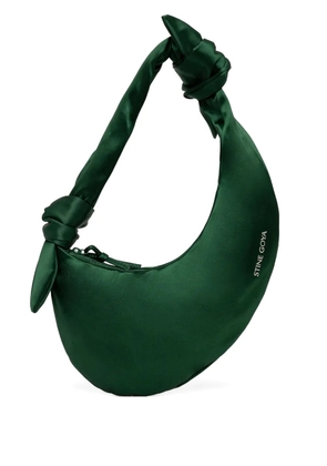 Stine Goya logo-print satin tote bag - Green