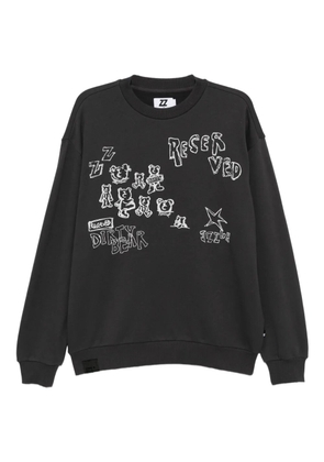 izzue print crew-neck sweatshirt - Grey