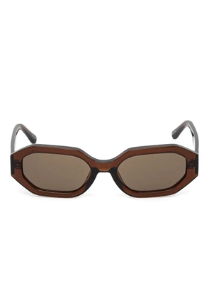 The Attico x Linda Farrow geometric-frame sunglasses - Brown